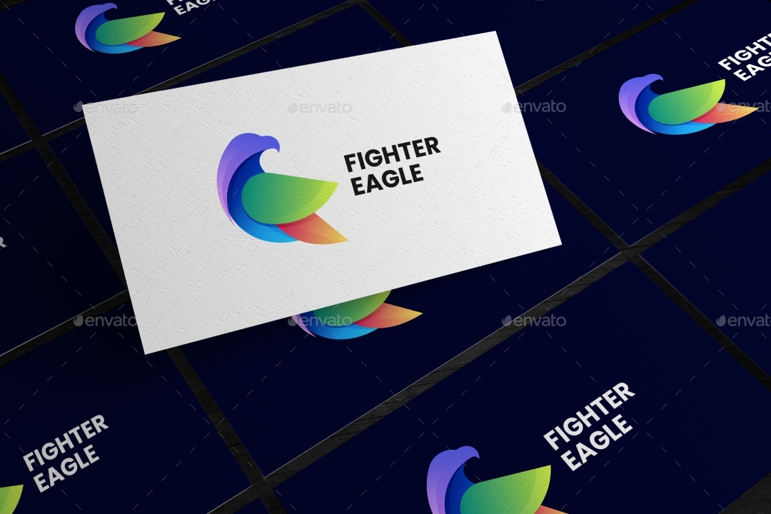 Fighter Eagle Gradient Colorful Logo Template Logo Templates